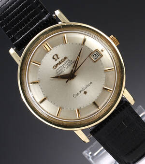Omega Constellation. Vintage herreur i stål med guldkappe, ca. 1966