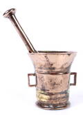 Morter samt pistil, bronzemalm, ca. 1600-tallet