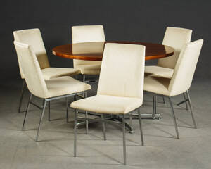 Konvolut, Esstisch, für Bornhold, dazu 6 Stühle 7