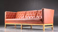 Erik Jørgensen. Tre-pers sofa, model EJ-315, læder