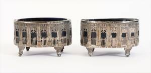 Saltkar ett par, silver, 1800-tal