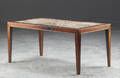 Haslev Møbler. Sofabord af palisander med fliser