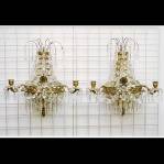 VÄGGLAMPETTER, ett par, mässing