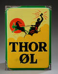 Emaljeskilt.  Thor Øl