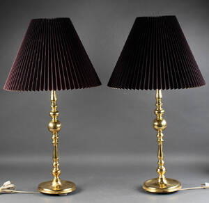 Par bordlamper af messing 2