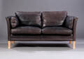 Mogens Hansen. To-pers. sofa, sort læder