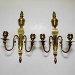 VÄGGLAMPETTER, ett par, mässing