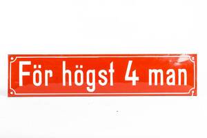 EMALJSKYLT För högst 4 man  
