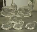 Konstglas, 6 del. elefanter