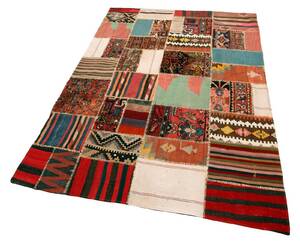 Shahsavan Patchwork tæppe, 223 x 175 cm