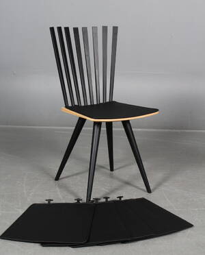 Hyndesæt til Mikado stolen. Sort læder. 6 