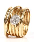 Brillantring udført af 18 kt guld, spiralform m diamanter, 6,6 gram Denne vare er sat til omsalg under nyt varenummer 4647869