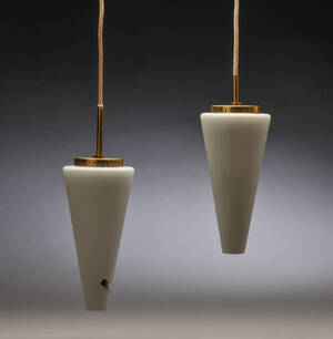 Fog  Mørup. Et par pendler af opalglas samt ekstra skærm. 3