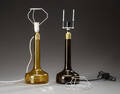 Par Holmegaard lamper, gult og brunt glas 2