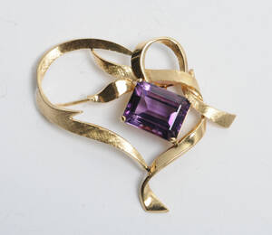 Vintage broche med ametyst