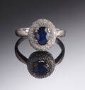 Safir- og diamantring