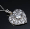 Vintage halskæde med diamanter af guld og platin, i alt 1.71 ct