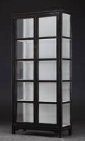 Vitrineskab, sort antikbemaling