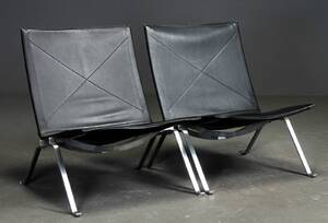 Poul Kjærholm. Par PK-22 lænestole 2