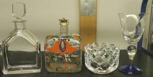 Plunta  karaff,  skål glaskristall