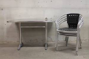 Bord och stolar, aluminium