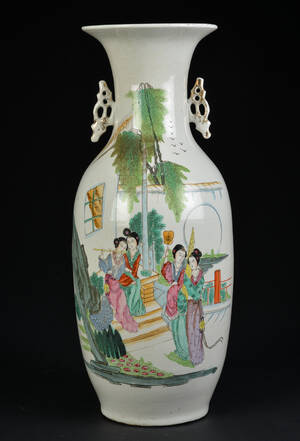 Stor kinesisk vase af porcelæn, 1900-tallet