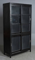Højskabvitrine, sortlakeret træ,