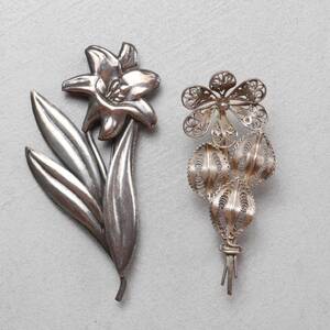 BROSCHER, 2st, silver