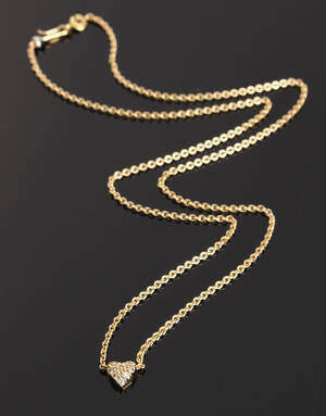 Ole lynggaard. Hjerte halskæde, 18 kt guld