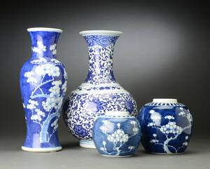 Fire kinesiske vaser af porcelæn, 1900-tallet 4