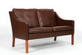 Børge Mogensen. To-pers. sofa, model 2209, originalt læder Denne vare er sat til omsalg under nyt varenummer 4442068