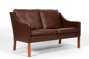 Børge Mogensen. To-pers. sofa, model 2209, originalt læder Denne vare er sat til omsalg under nyt varenummer 4442068