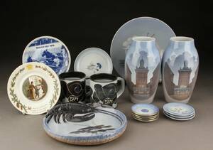 Royal Copenhagen og Bing  Grøndahl, samling vaser, tallerkener mm. 26