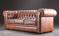 Tre-pers. sofa i Chesterfield form, læder