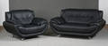 2-pers. sofa samt lænestol, sort læder, model Nice 2