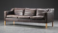 Mogens Hansen. Tre-pers. sofa, læder,