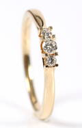 Brillanttring, 14 kt guld, ca. 0.15 ct.