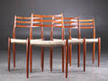 Niels O. Møller. Fire spisestole af palisander 4 