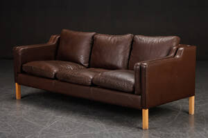 Stouby. Tre-pers. sofa, læder