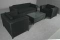 Havemøbelsæt LoungeSofasæt i sort polyrattanflet 4