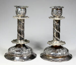 Ljusstakar, 1 par, silver, Stockholm, 1951