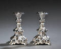 Et par stager af sølv i barokform. 2 Denne vare er sat til omsalg under nyt varenummer 4053585