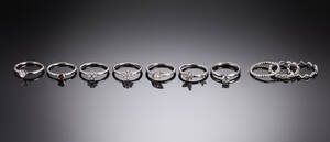 Christina design London. Samling sølvringe