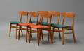Farstrup. Sæt på seks stole af bøg og teak6