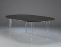  Piet HeinBruno Mathsson Superelipse bord med plade af sortlakeret træ.