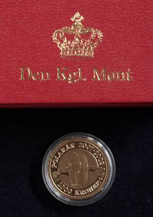 Guld Polarmønt Proof 1.000 kr.  8,65 g .900. nordlys. 3. mønt i polarmøntserien Denne auktion er annulleret - se nu vare 1940387