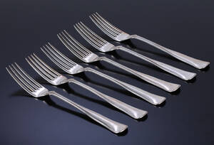 Carl M. Cohr. Dobbeltriflet store middagsgafler af sølv 6