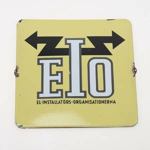 LANTHANDELSKURIOSA. Emaljskylt, EIO El-Installatörs-Organisationerna