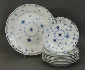 Porslin 9 delar, Musselmalet, Bing  Gröndahl, Danmark