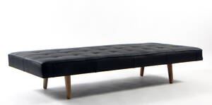 Daybed, sort læder.